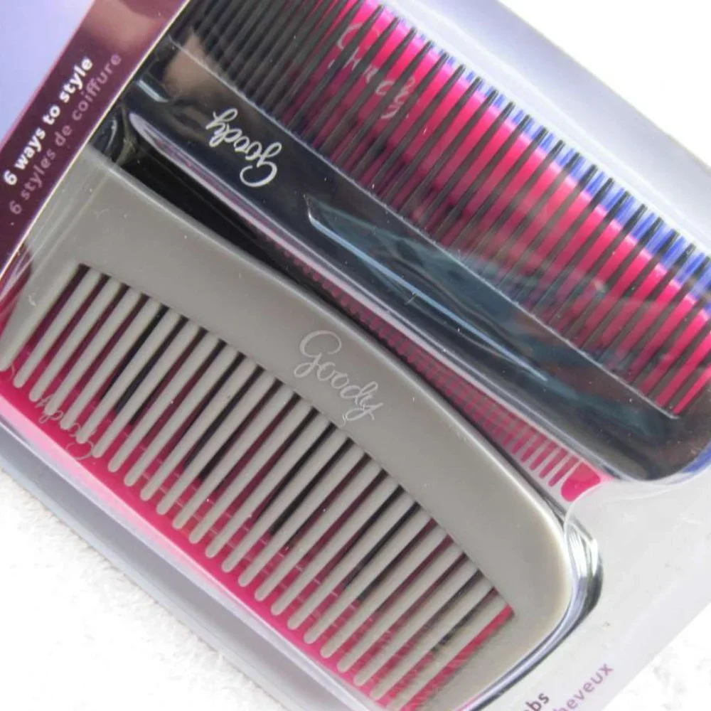 Goody Value 6 Pack Plastic Multi Hair Super Comb Set All Purpose Style Detangle